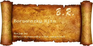 Borsenszky Rita névjegykártya