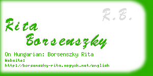 rita borsenszky business card